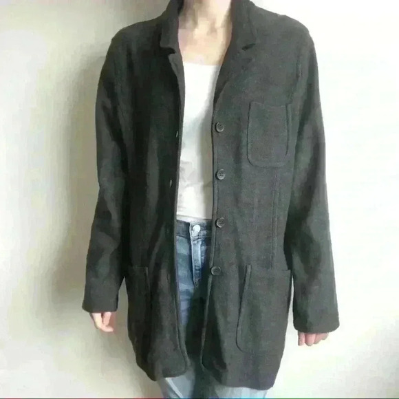 Vintage Holt Renfrew Classics Women’s Wool Grey Long Cardigan Preppy Prep Small - Picture 3 of 10